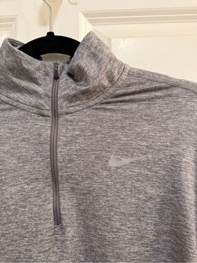 Nike Light Gray Heather Dri-FIT Quarter-Zip Pullover